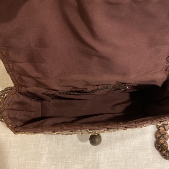 Coconut Shell Button Shoulder Purse - Picture 8 of 11